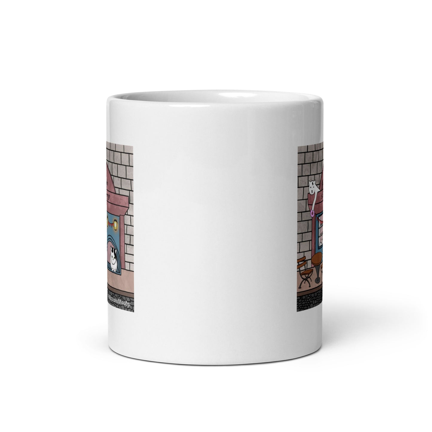 Maxx and Rooby's Bakery White glossy mug