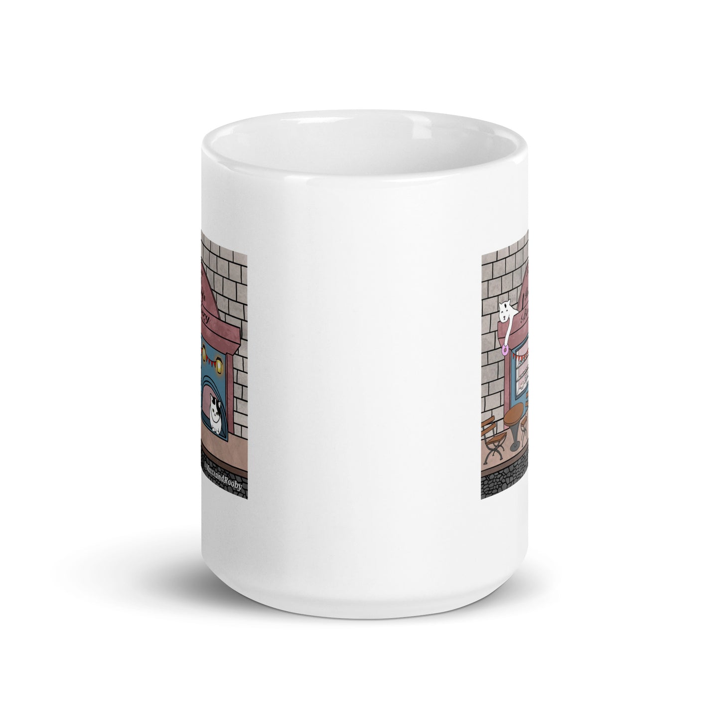 Maxx and Rooby's Bakery White glossy mug